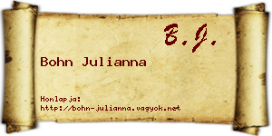 Bohn Julianna névjegykártya